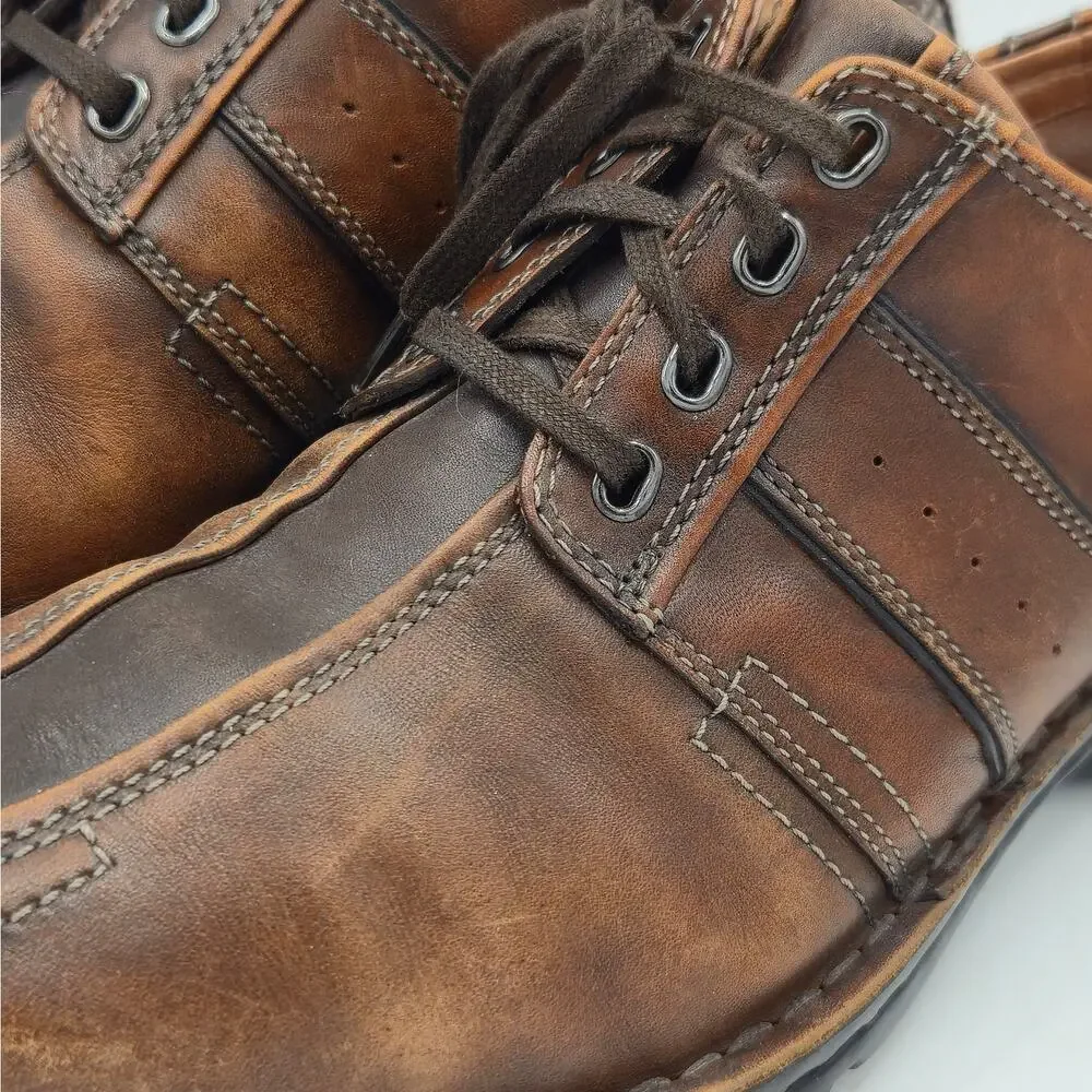 Clarks Touareg Vibe Oxford Men's Size 10.5 Brown Leather Shoes